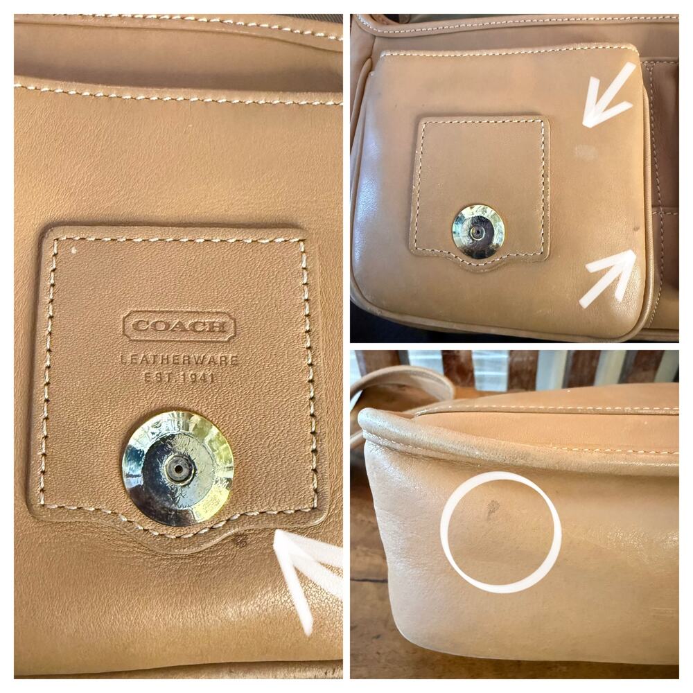 Vintage Coach Legacy Small Field Bag 9128 Tan Leather Crossbody Rare 2001 - Picture 14 of 16